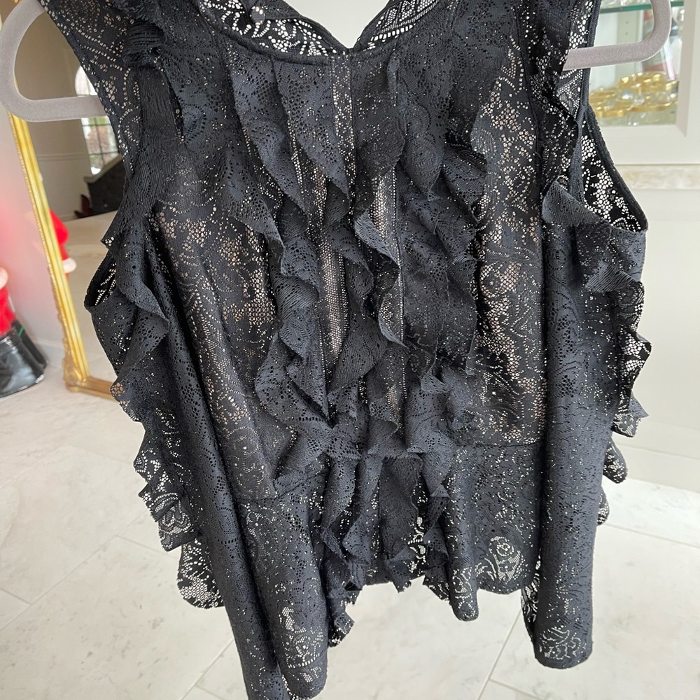 Sheer Lacey cut out sleeve top